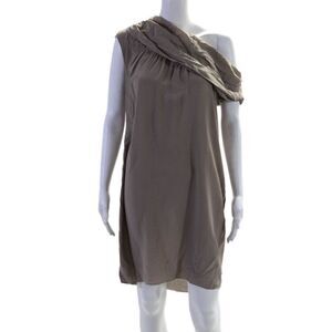 Richard Chai Womens Silk Off the Shoulder Slip-on Dress Lilac Size 8